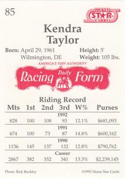 1993 Jockey Star #85 Kendra Taylor Back
